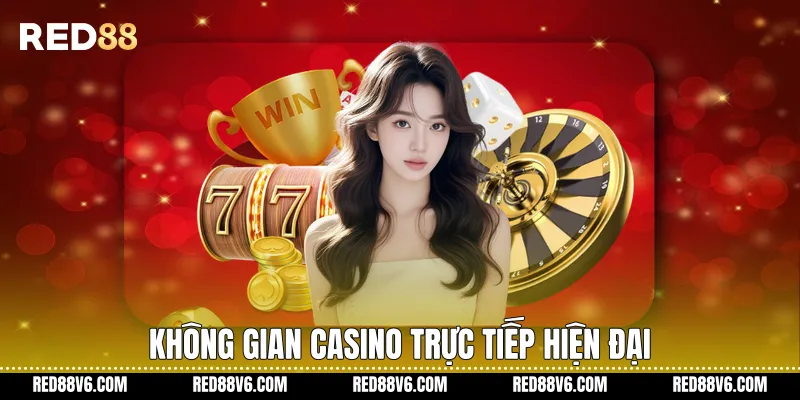 Không gian casino trực tiếp hiện đại